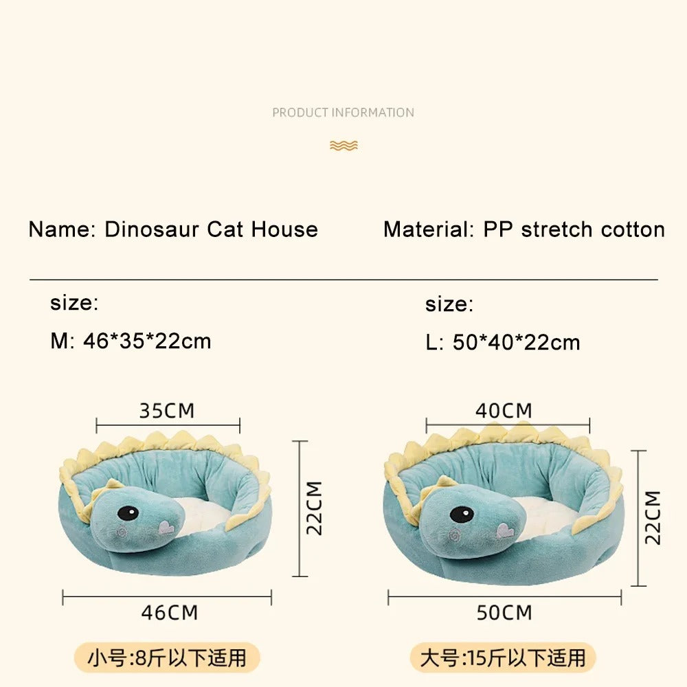 Dinosaur Plush Cat Bed