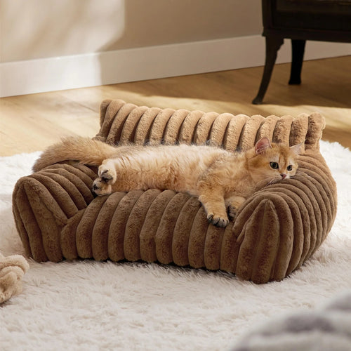Corduroy Style Plush Cat Sofa